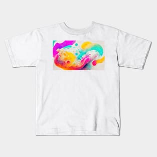 Modern Contemporary Abstract Watercolor Colorful Multicolored Cosmic Splash Galaxy Kids T-Shirt